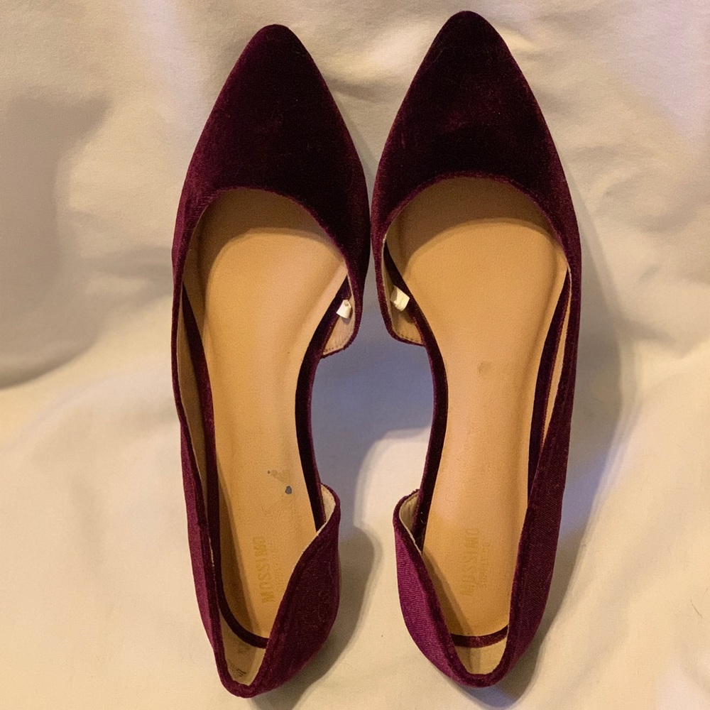 Purple Velvet D’orsay Flats